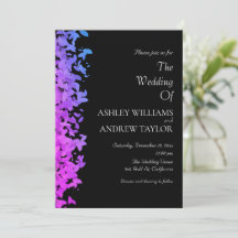 Purple Leaf Pattern Elegant Black Wedding