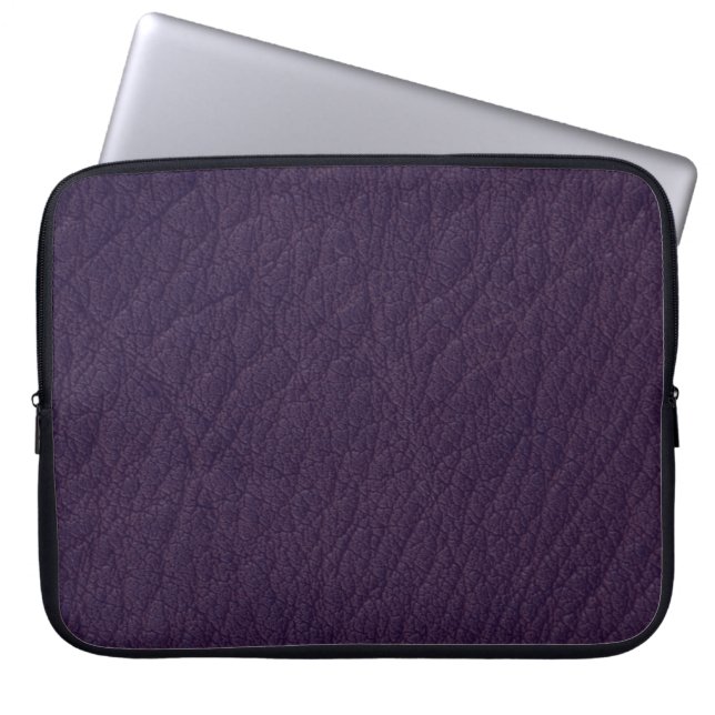 Purple Leather Masculine Rustic Skin Laptop Sleeve (Front)