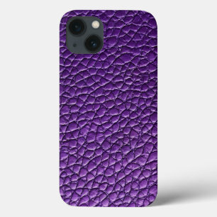 Purple leather pattern iPhone 13 case