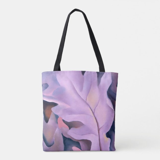 Purple Leaves by Georgia Okeeffe Tote Bag (Back)