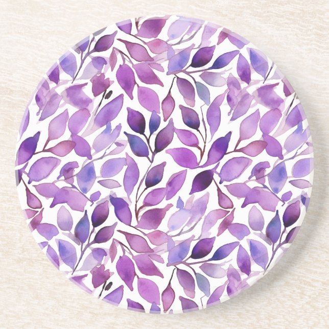 Purple Leaves Coaster (Front)