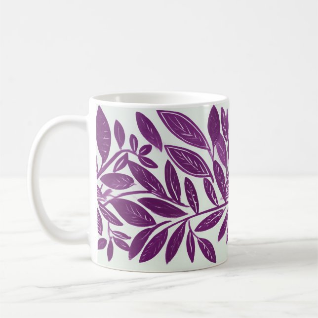 Purple Leaves Coffee Mug (Left)