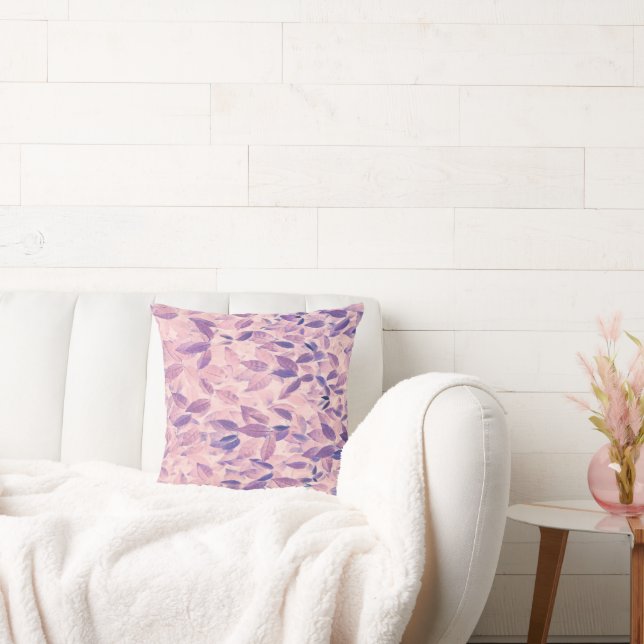 Purple leaves pattern cushion (Couch)