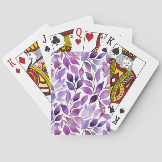 Purple Leaves Playing Cards