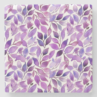 Purple Leaves Stone Coaster