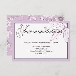 Purple Leaves Wedding Accommodations Detail Card