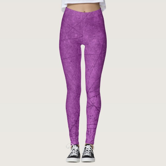 Purple Leggings with Scratch like Appearance (Front)