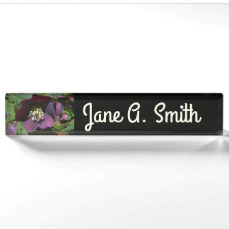 Purple Lenten Rose Nameplate