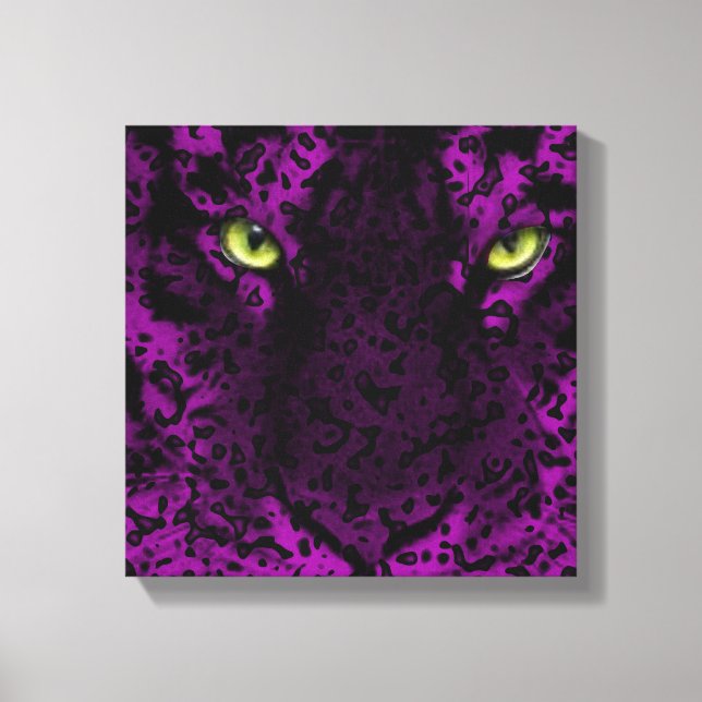 Purple Leopard Animal Print Wall Art (Front)