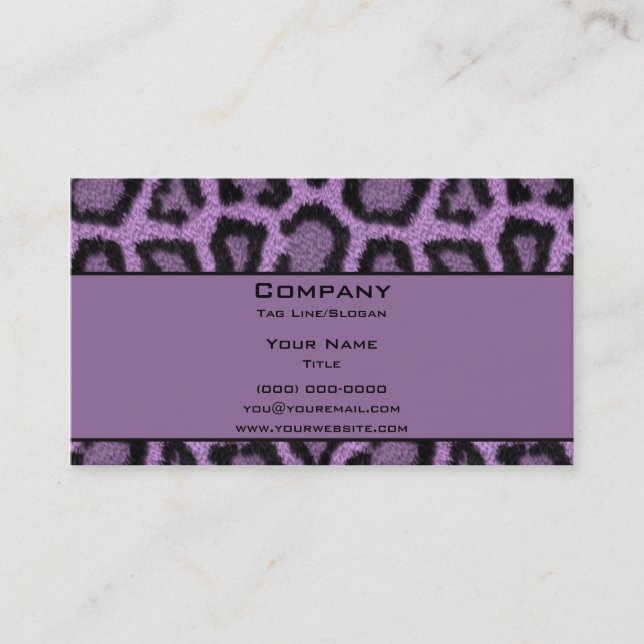 Purple Leopard Business Card (Front)
