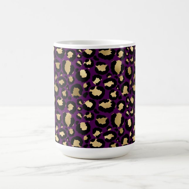 Purple leopard/cheetah animal print coffee mug (Center)