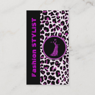 Purple Leopard Fashion Stylist Business Card