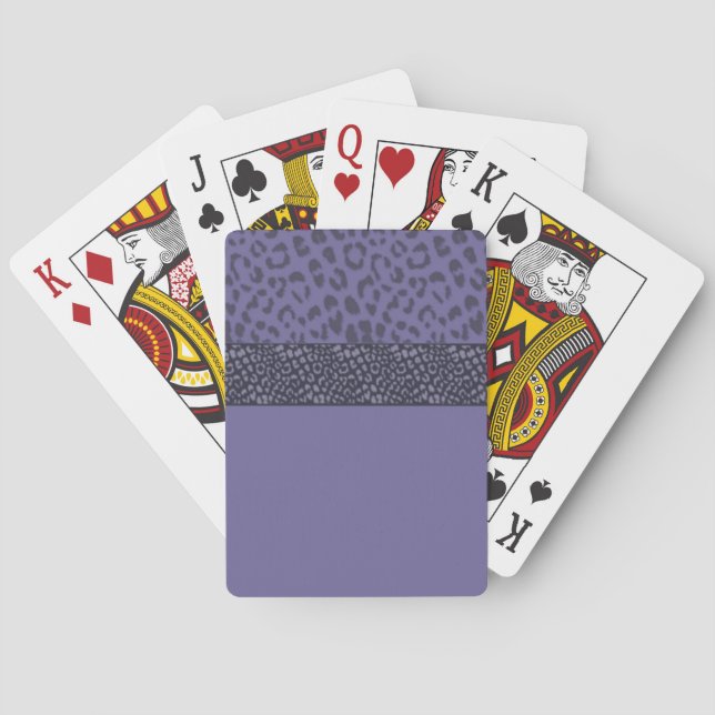 Purple Leopard Fur Pattern Playing Cards (Back)