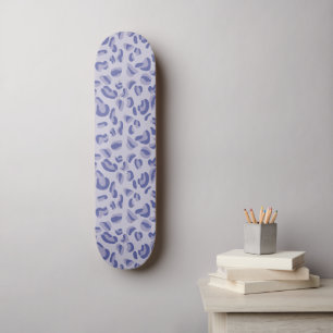 Purple Leopard Pattern Digital Lavender Skateboard
