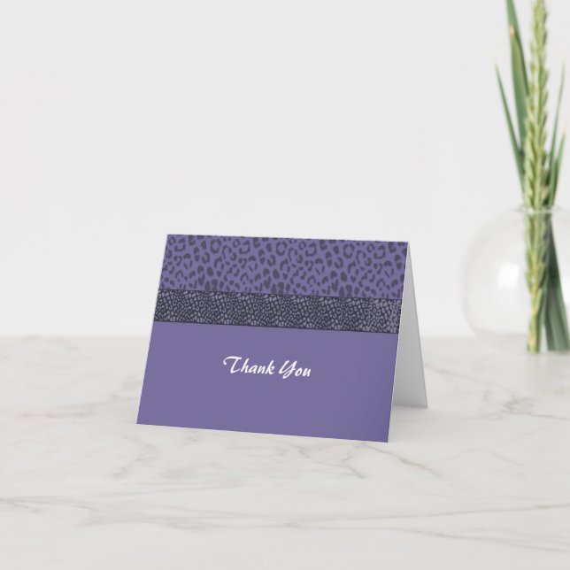 Purple Leopard Pattern Thank You Card (Front)
