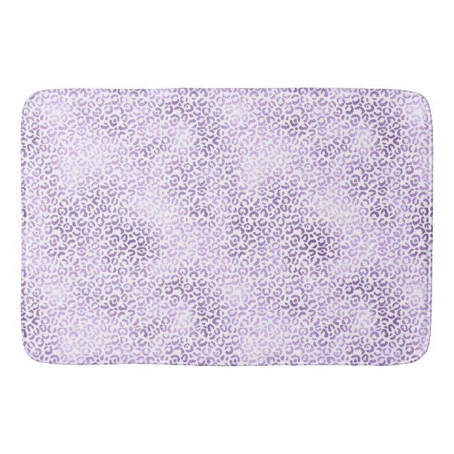 Purple Leopard Print Bath Mat (Front)