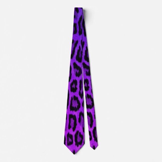 Purple Leopard Print Design Tie (Front)