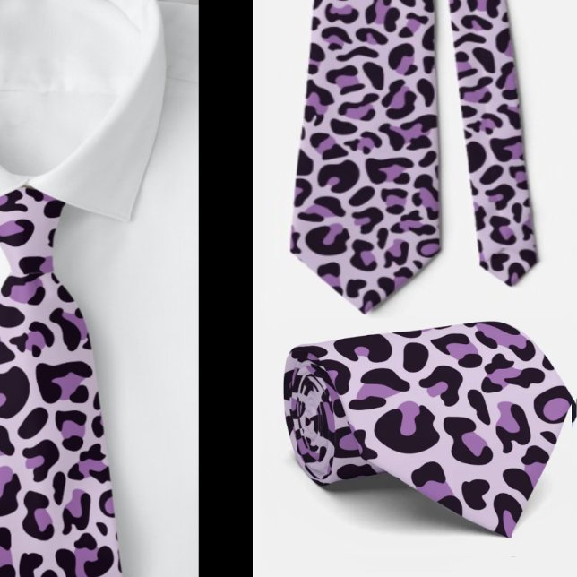 Purple Leopard Print Groomsmen Punk Rock Weddings Tie (Creator Uploaded)