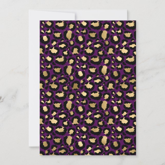 Purple leopard print holiday card (Front)