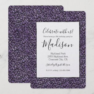 Purple Leopard Print Invitation