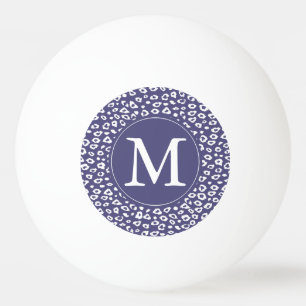 Purple Leopard Print Monogram Ping Pong Ball