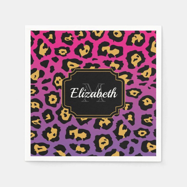 Purple Leopard Print Napkin (Front)