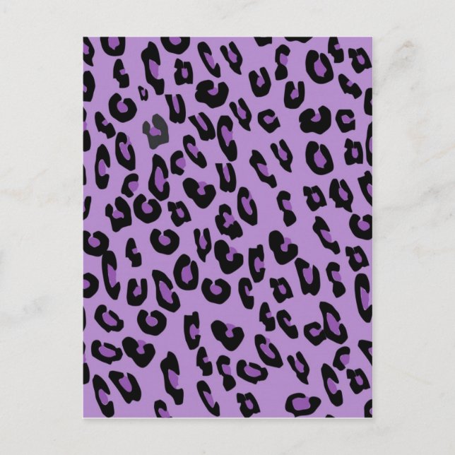 Purple leopard print pattern postcard (Front)