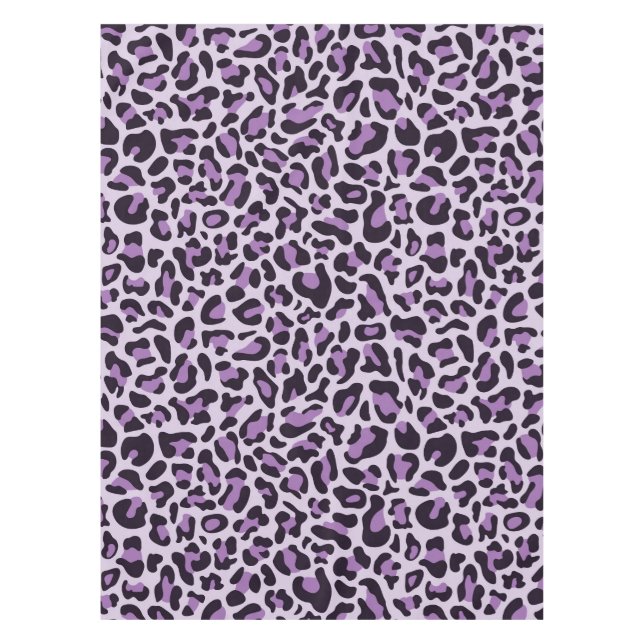 Purple Leopard Print Tablecloth (Front)