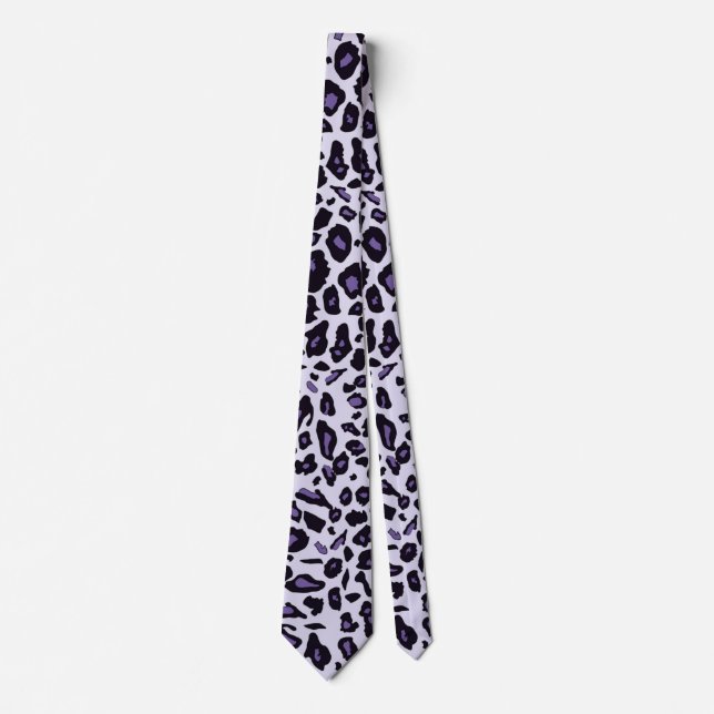 Purple leopard print tie (Front)