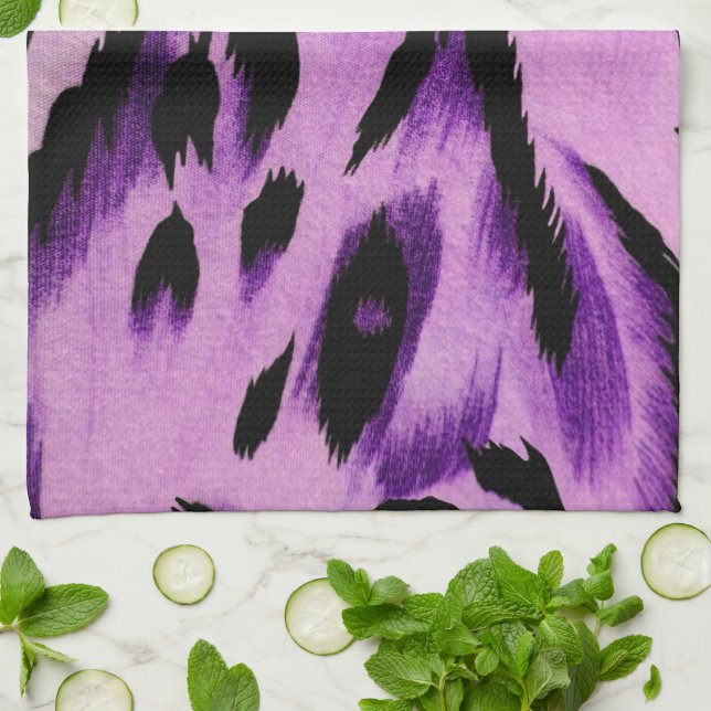 Purple Leopard Tea Towel (Folded)