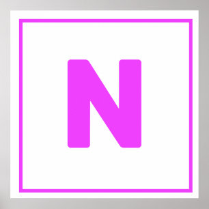 Purple letter N  Poster