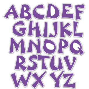 Purple Letters Alphabet Wall