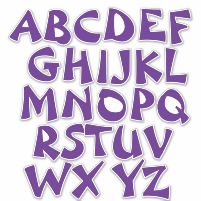 Purple Letters Alphabet Wall (Front)