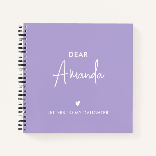 PURPLE | Letters to My Daughter Keepsake Memory Notebook (Front)