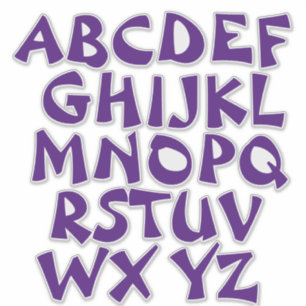 Purple Letters Transparent Alphabet Wall