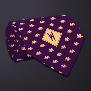 Purple Librarian Reading Books Tie