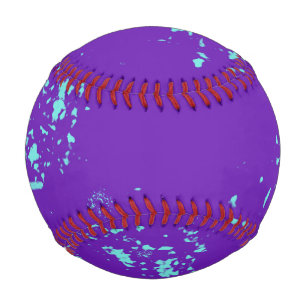 Purple Light Blue Doodles Baseball