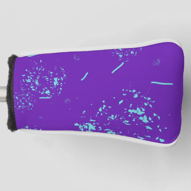 Purple Light Blue Doodles Golf Head Cover (Front)