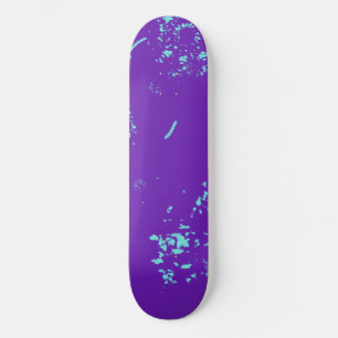 Purple Light Blue Doodles Skateboard