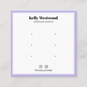 PURPLE LIGHT BORDER EARRING DISPLAY LOGO SOCIAL SQUARE BUSINESS CARD