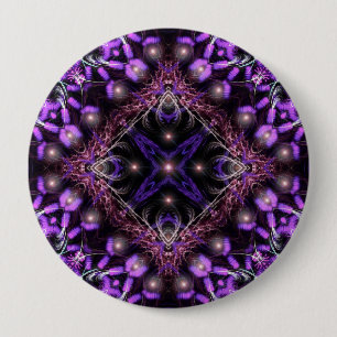 Purple Light Fractal Tapestry Button