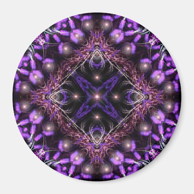 Purple Light Fractal Tapestry Magnet (Front)