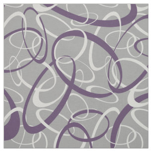 purple light grey geometric loops pattern fabric