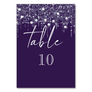 Purple & Light Hanging Lights Table Number