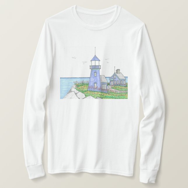 Purple Lighthouse; Women's Long Sleeve Tshirt (Design Front)