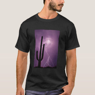 Purple lightning and cactus, AZ T-Shirt