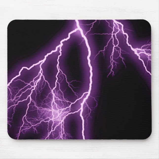 Purple lightning illustration mouse pad (Front)