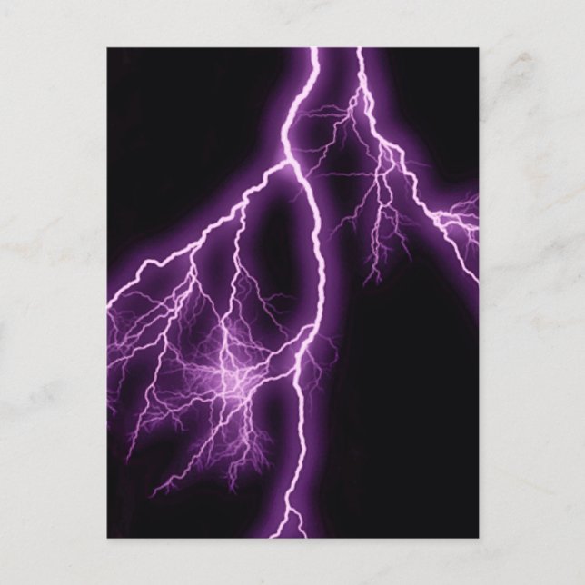 Purple lightning illustration postcard (Front)
