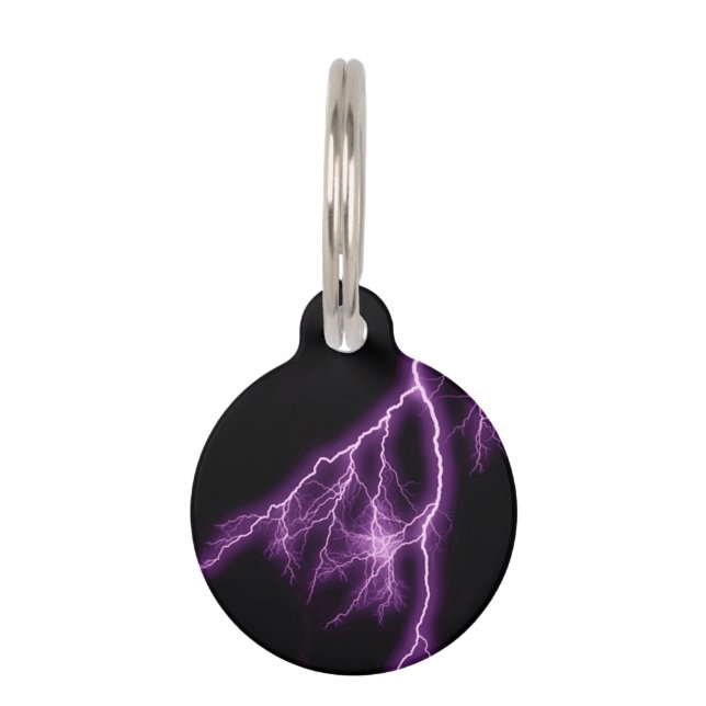 Purple Lightning Pet Tag (Front)