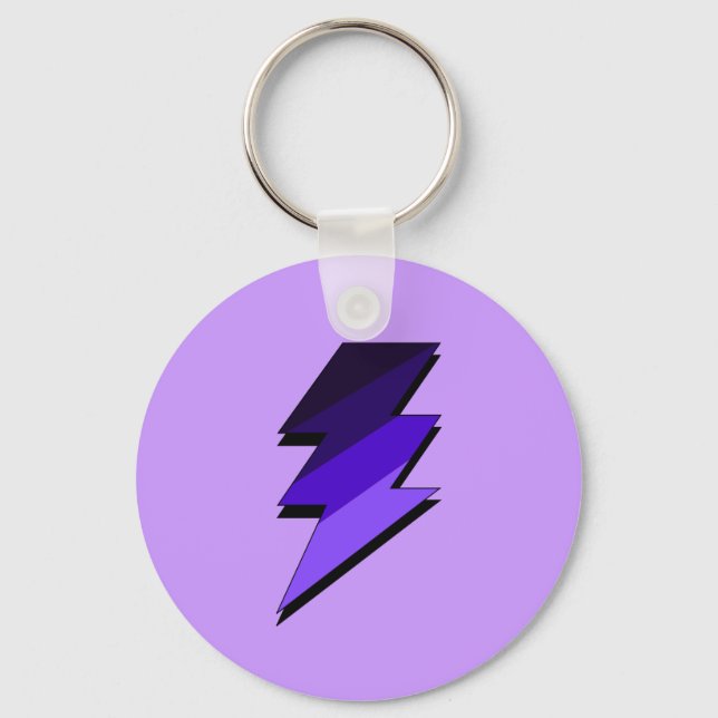 Purple Lightning Thunder Bolt Key Ring (Front)